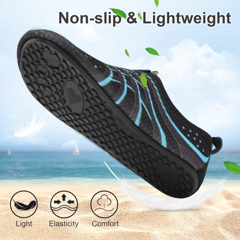 BARERUN Womens Mens Water Shoes Aqua Socks Barefoot for Outdoor Beach Swim Surf Yoga Exercise Blue 12-13 M US Women / 10-11 M US Men - Image 5